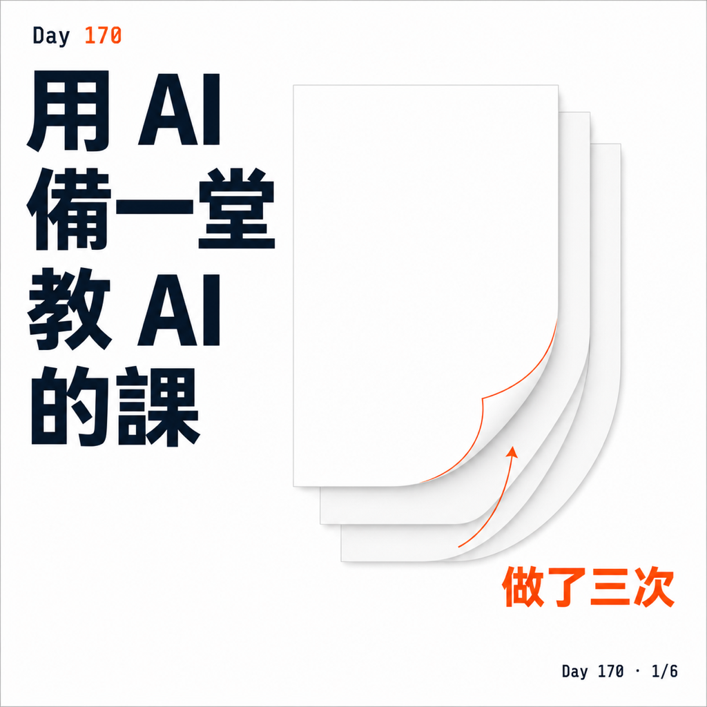 Day 170 用 AI 備一堂教 AI 的課 — 投影片 1