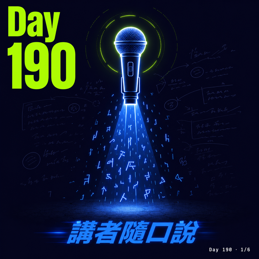 Day 190 演講逐字稿工具打算自己做 — 投影片 1
