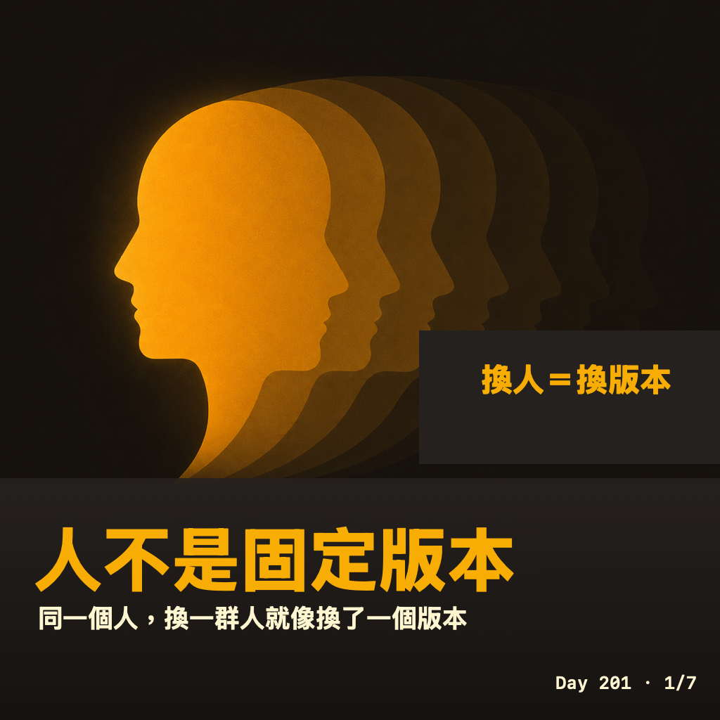 Day 201 人不是固定版本 — 投影片 1