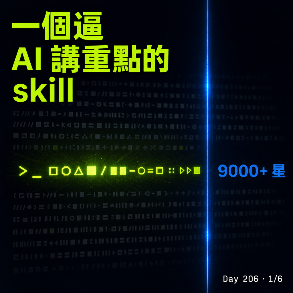 Day 206 一個逼 AI 講重點的 skill — 投影片 1
