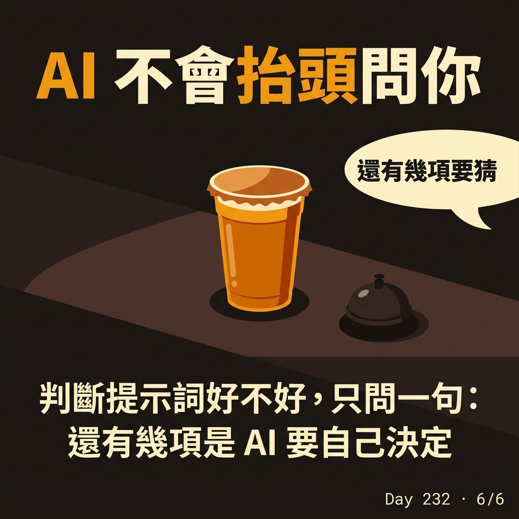 Day 232 你對 AI 只說要一杯飲料 — 投影片 6