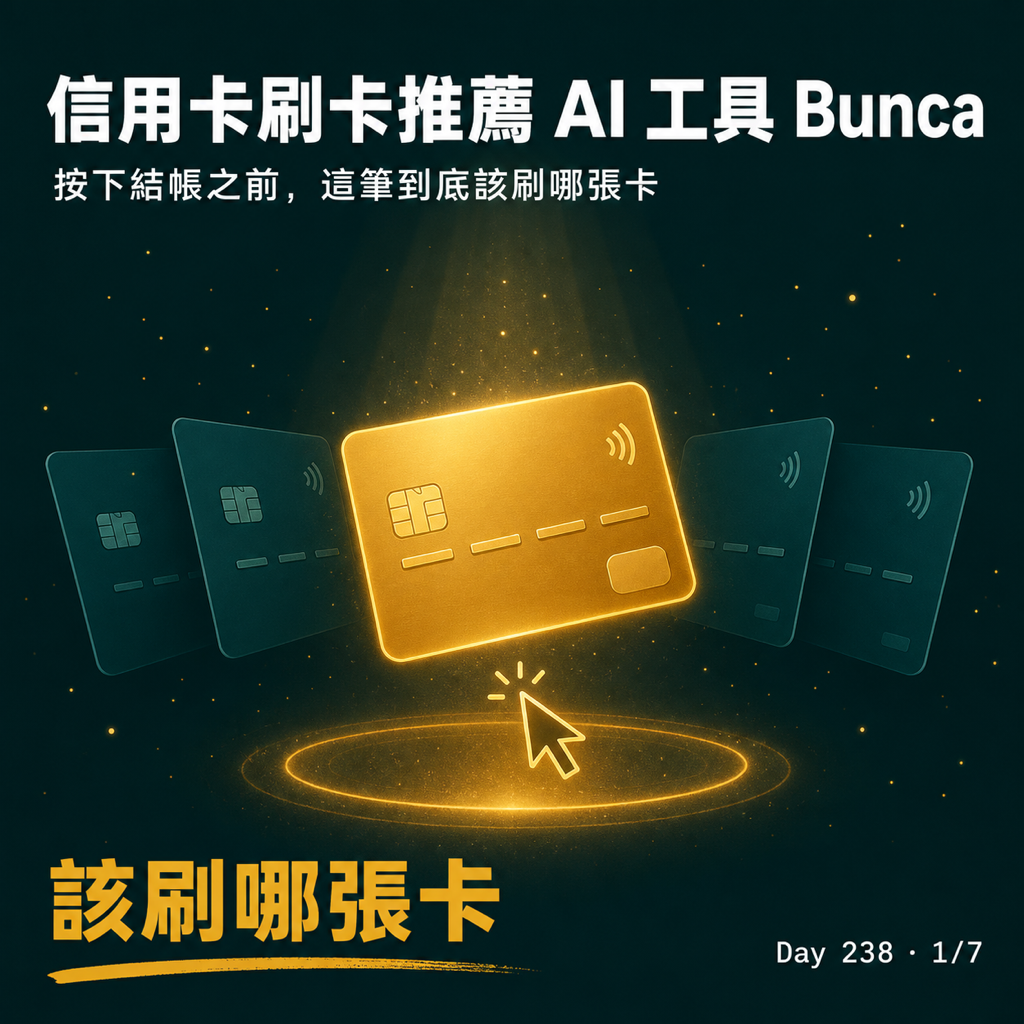 Day 238 信用卡刷卡推薦 AI 工具 Bunca — 投影片 1