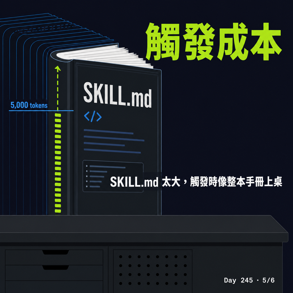 Day 245 skill 也會吃上下文 — 投影片 5