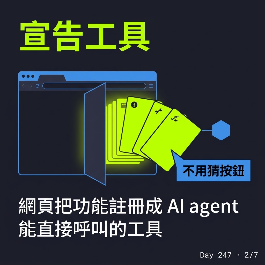 Day 247 網頁自己把工具交給 AI — 投影片 2