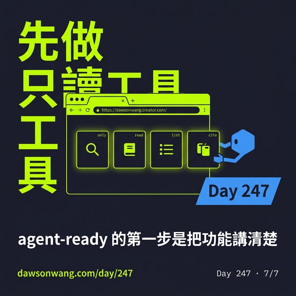 Day 247 網頁自己把工具交給 AI — 投影片 7