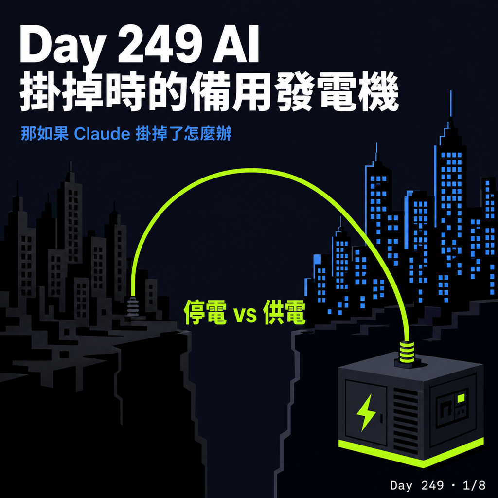 Day 249 AI 掛掉時的備用發電機 — 投影片 1