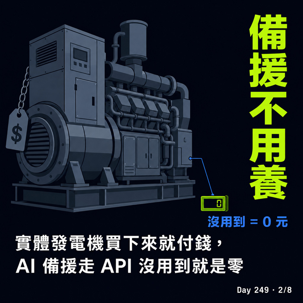 Day 249 AI 掛掉時的備用發電機 — 投影片 2