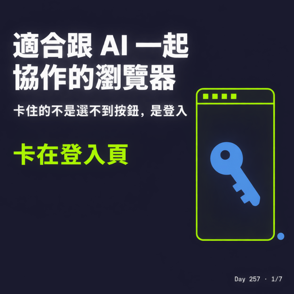 Day 257 適合跟 AI 一起協作的瀏覽器 — 投影片 1