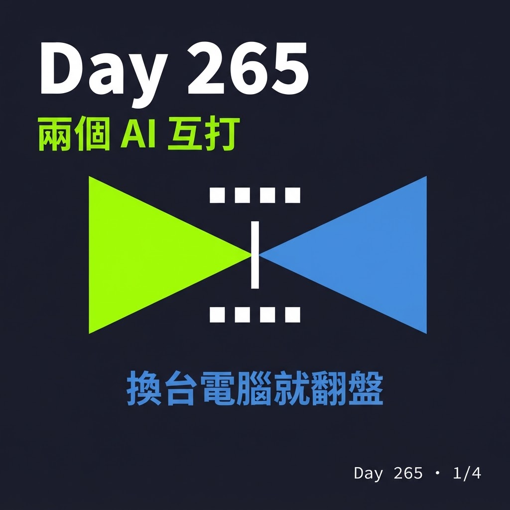 Day 265 Laya vs Jev 兩個 AI 互打，換台電腦就翻盤 — 投影片 1