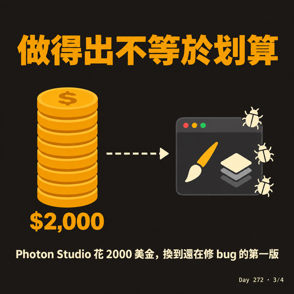 Day 272 自己做工具，最後那三成最貴 — 投影片 3