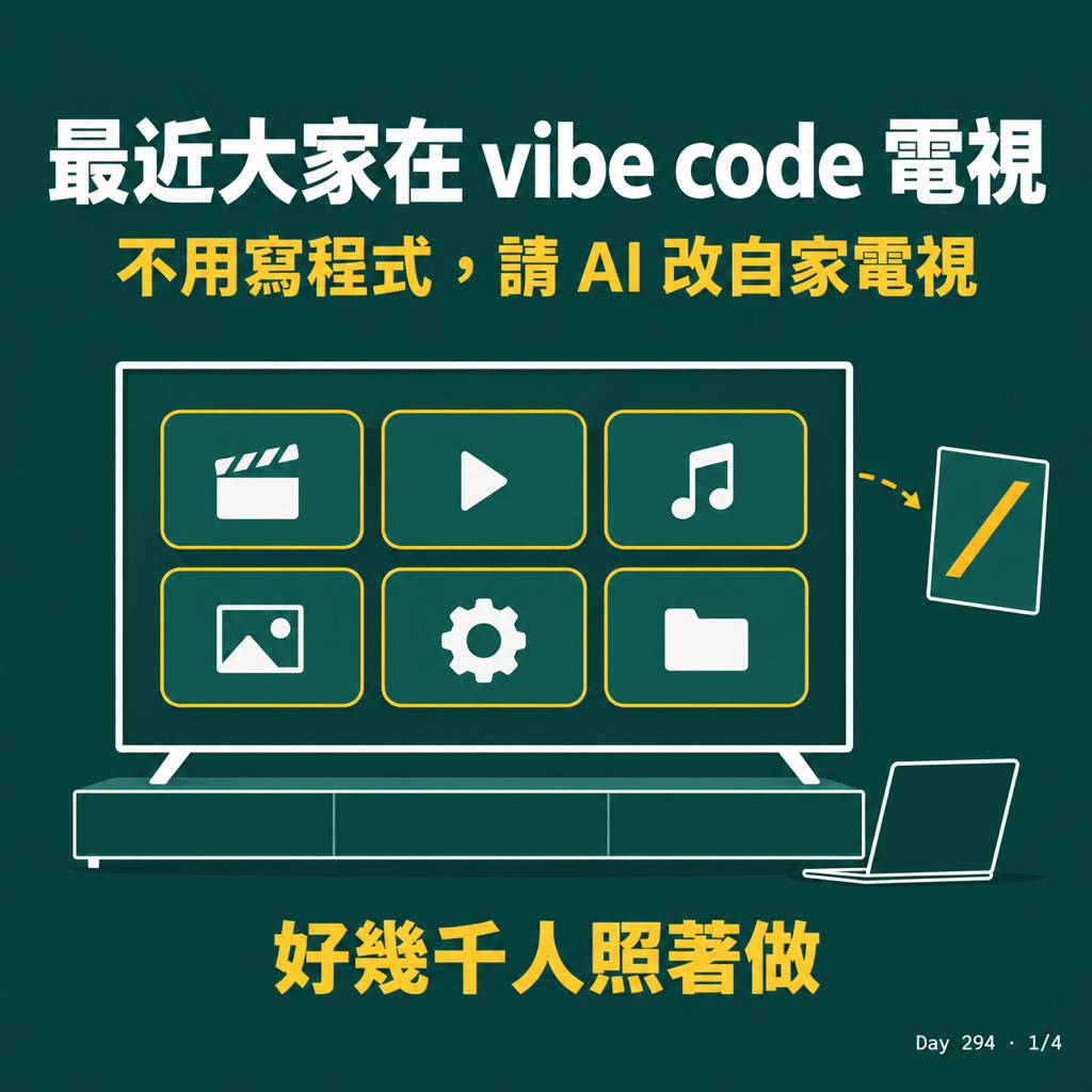 Day 294 最近大家在 vibe code 電視 — 投影片 1